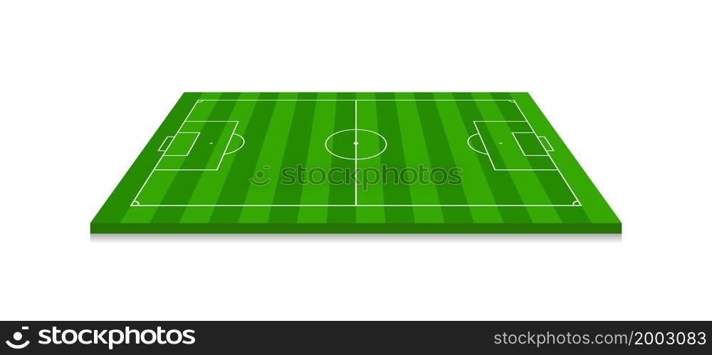 Soccer 3d stadium. Football field. Green football arena with perspective view. Isometric court for sport game. Green grass on soccer field with line, frame and corner. European league. Vector.. Soccer 3d stadium. Football field. Green football arena with perspective view. Isometric court for sport game. Green grass on soccer field with line, frame and corner. European league. Vector