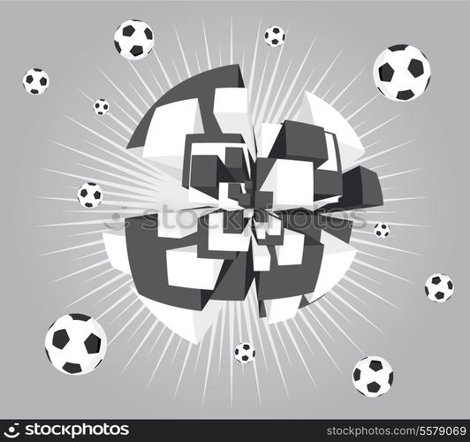 Soccer abstract ball exploding background