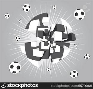 Soccer abstract ball exploding background