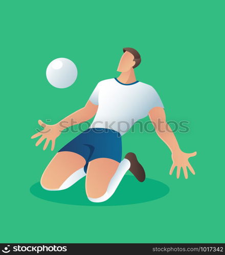 Soccer action player , football player celebrate goal vector illustration