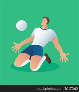Soccer action player , football player celebrate goal vector illustration
