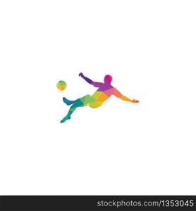 Soccer and Football Player Man Logo Vector Design.