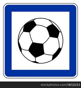 Soccer ball and road sign
