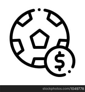 Soccer Ball Betting And Gambling Icon Vector Thin Line. Contour Illustration. Soccer Ball Betting And Gambling Icon Vector Illustration