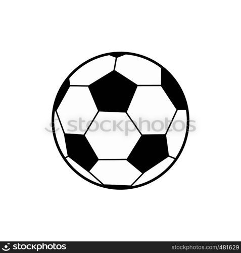 Soccer ball black simple icon isolated on white background. Soccer ball black simple icon