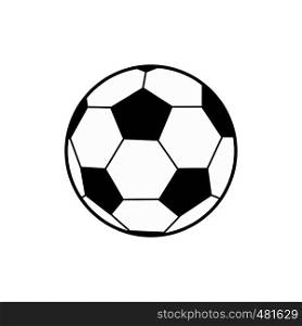 Soccer ball black simple icon isolated on white background. Soccer ball black simple icon