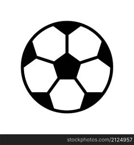 Soccer ball. Football ball. Icon of sport. Black outline icon isolated on white background. Simple line object for sport games. Vector.