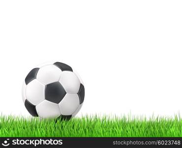 Soccer ball grass background. Soccer ball grass white background vector illustration