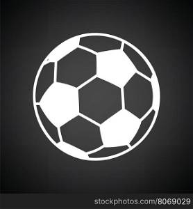 Soccer ball icon. Black background with white. Vector illustration.