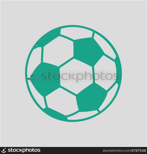Soccer ball icon. Gray background with green. Vector illustration.