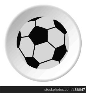 Soccer ball icon in flat circle isolated vector illustration for web. Soccer ball icon circle