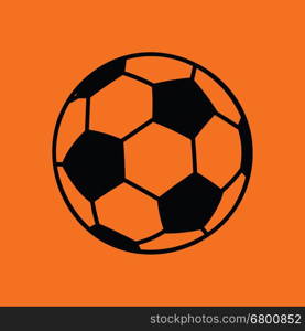 Soccer ball icon. Orange background with black. Vector illustration.