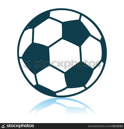 Soccer Ball Icon. Shadow Reflection Design. Vector Illustration.