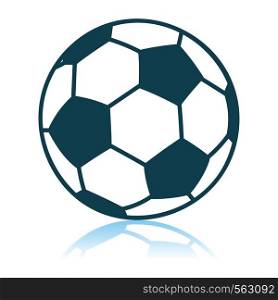 Soccer Ball Icon. Shadow Reflection Design. Vector Illustration.