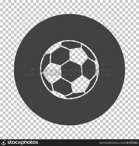 Soccer ball icon. Subtract stencil design on tranparency grid. Vector illustration.