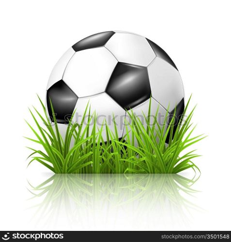 Soccer ball on grass, 10eps