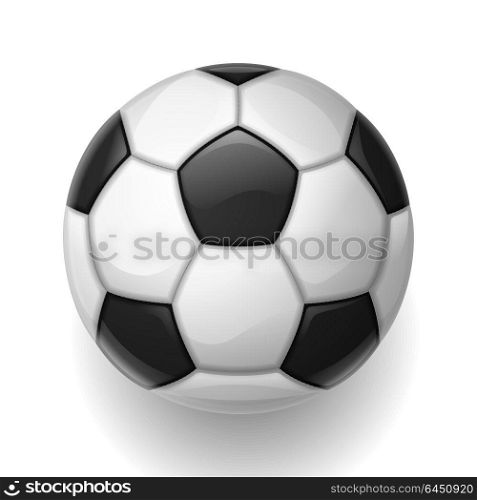 Soccer ball on white background. Sports football illustration. Soccer ball on white background. Sports football illustration.