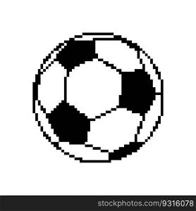 Soccer ball pixel art. Football pixelated isolated on white background
