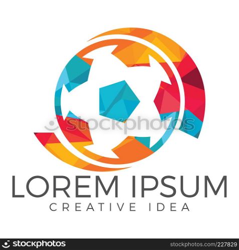 Soccer ball vector logo design.