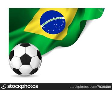 Soccer ball with brasil flag. Vector illustration