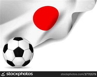 Soccer ball with japan flag. Vector illustration
