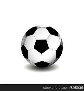 Soccer ball with shadow on a white background