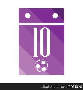 Soccer calendar icon. Flat color design. Vector illustration.