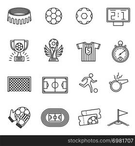 Soccer competition line vector icons. Football championship outline pictograms. Soccer championship sport game icons illustration. Soccer competition line vector icons. Football championship outline pictograms