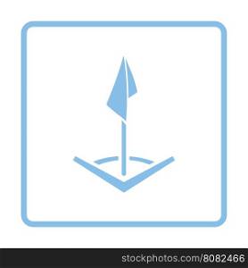 Soccer corner flag icon. Blue frame design. Vector illustration.