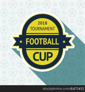 Soccer cup badge. Soccer cup badge, vector illustration 10 EPS, on a blue background