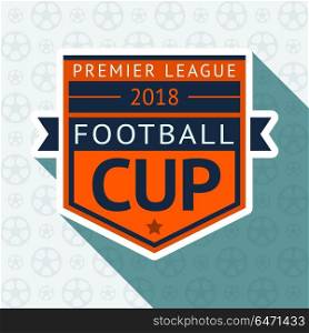 Soccer cup badge. Soccer cup badge, vector illustration 10 EPS, on a blue background