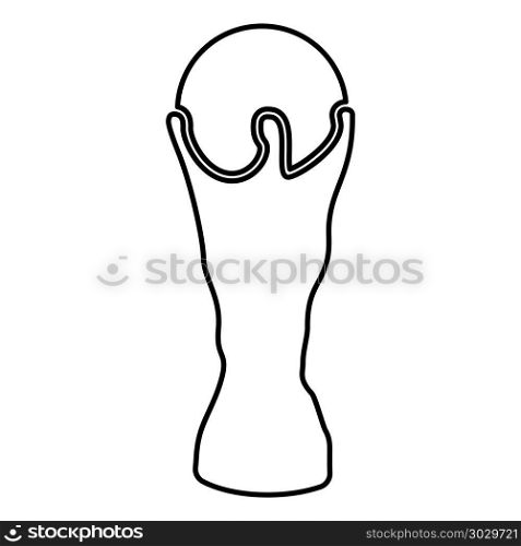 Soccer cup icon black color vector illustration flat style outline