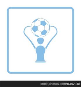 Soccer cup icon. Blue frame design. Vector illustration.