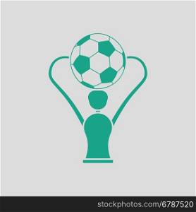Soccer cup icon. Gray background with green. Vector illustration.