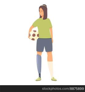 Soccer disabled woman icon cartoon vector. Disabled sport. Training life. Soccer disabled woman icon cartoon vector. Disabled sport
