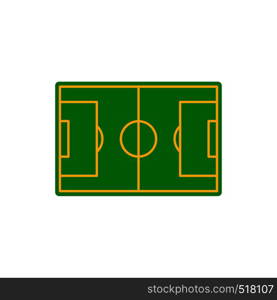 Soccer field icon in flat style isolated on white background. Soccer field icon, flat style