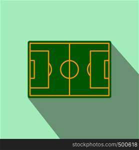 Soccer field icon in flat style on a light blue background . Soccer field icon, flat style