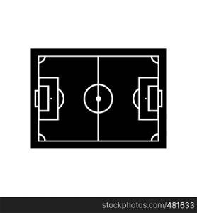 Soccer field layout black simple icon isolated on white background. Soccer field layout black simple icon