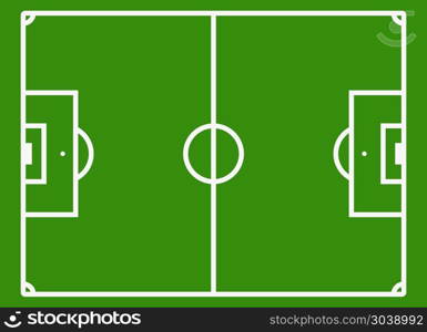 Soccer field or football pitch. Soccer field or football pitch. Football stadium for competition play, vector illustration