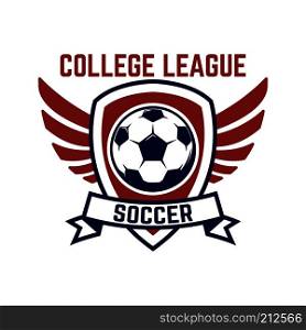Soccer, football emblems. Design element for logo, label, emblem, sign. Vector illustration