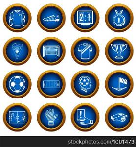 Soccer football icons set. Simple illustration of 16 soccer football vector icons for web. Soccer football icons set, simple style