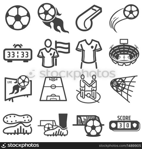 Soccer football sports icon set.Game and competition.-Vector.