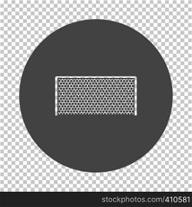 Soccer gate icon. Subtract stencil design on tranparency grid. Vector illustration.