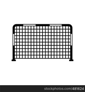 Soccer goal black, simple icon isolated on white background. Soccer goal black, simple icon