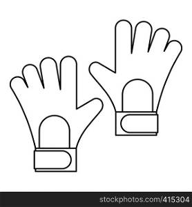 Soccer goalkeeper gloves icon. Outline illustration of soccer goalkeeper gloves vector icon for web. Soccer goalkeeper gloves icon, outline style