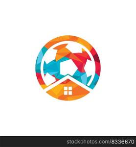 Soccer home vector logo design. Soccer place logo concept. 