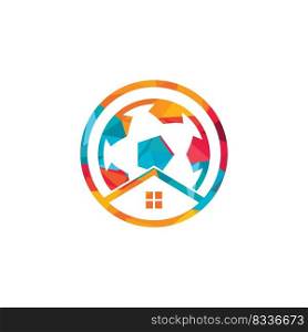Soccer home vector logo design. Soccer place logo concept. 