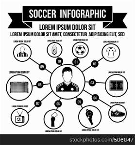 Soccer infographic in simple style for any design. Soccer infographic, simple style