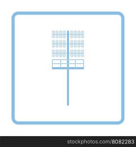 Soccer light mast icon. Blue frame design. Vector illustration.