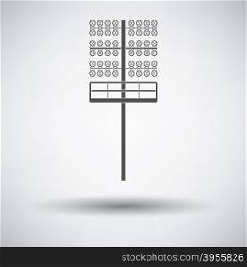 Soccer light mast icon. Soccer light mast icon on gray background with round shadow. Vector illustration.